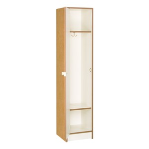 72" H One-Wide Single-Tier Locker - Shown in Light Oak w/ door open